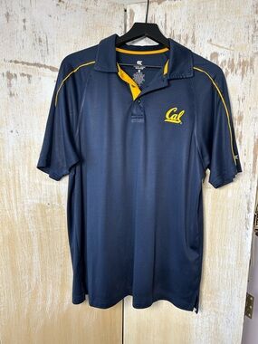 Colosseum Navy and Gold Cal Logo Polo